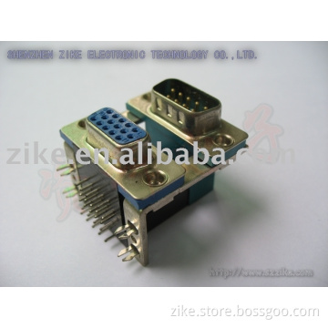 D_SUB 9PIN MALE+15PIN FEMALE WRANGLE PCB CONNECTOR 5.08 15F SHRINK 9P RIVET QUAL BOARD LOCK(L-SHARP19.05)